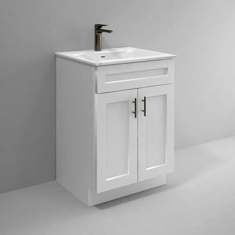 Vanity Atelier 24'' Single Bathroom Vanity Sink Base Cabinet in White ...